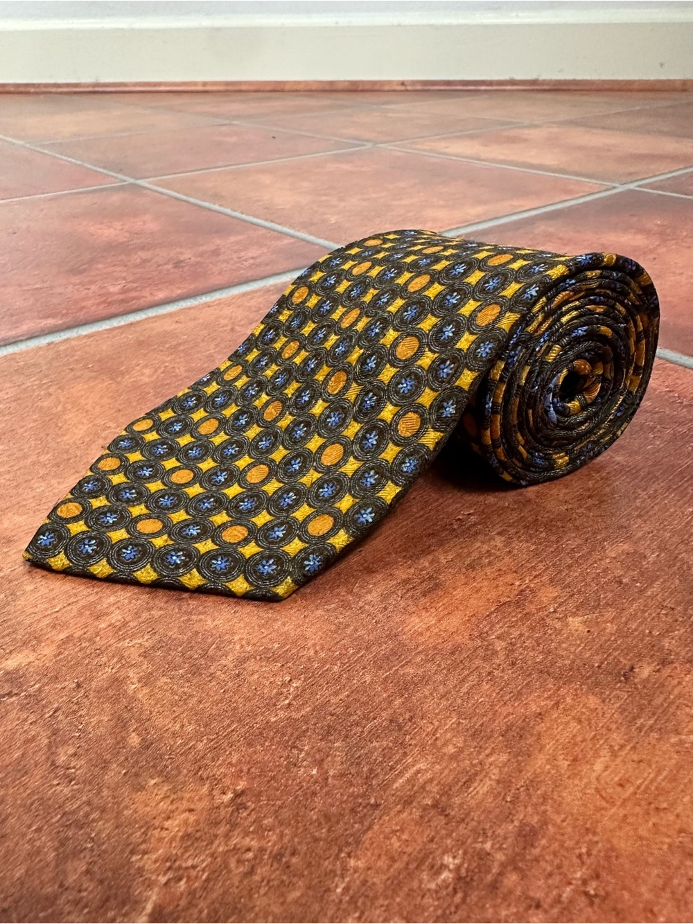 Zegna ‘Gold Coins’ 100% Silk Tie